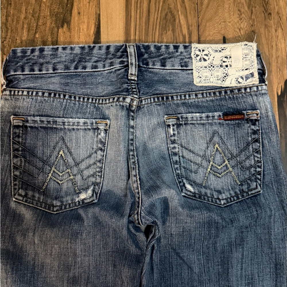 7 For All Mankind Blue Boot Cut Jeans